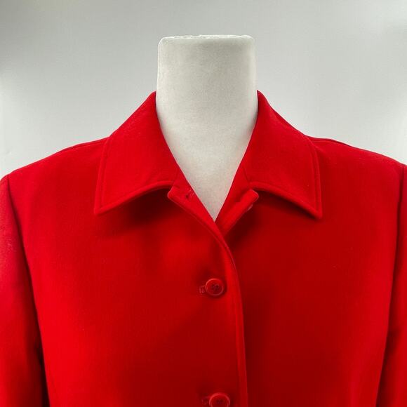 Pendleton Vintage Red Orange Wool Cropped Button Classic Jacket Blazer Plus 14 - Picture 6 of 12